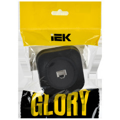GLORY Розетка для открытой установки компьютерная RJ45 кат.5E РК10-ХЧм черный матовый IEK