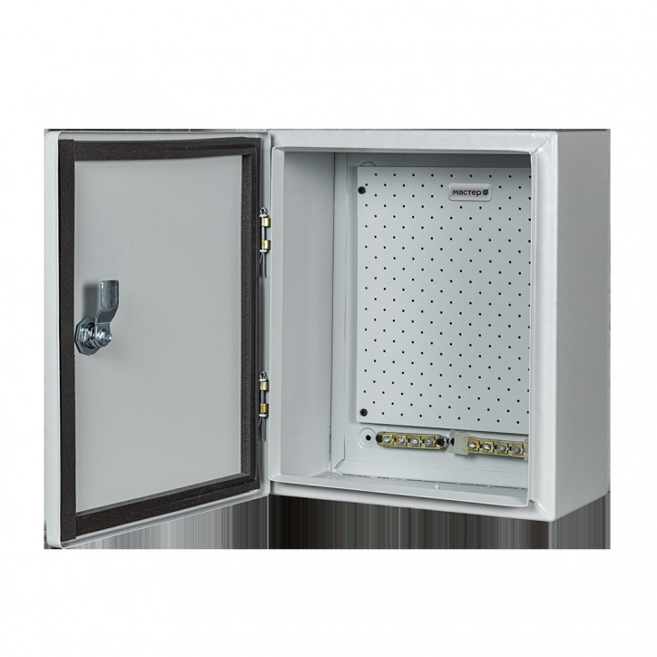 Шкаф с монтажной панелью (ЩМП) IP54, 290х390х190 мм МАСТЕР-2У Mastermann Шкаф с монтажной панелью (ЩМП) IP54, 290х390х190 мм МАСТЕР-2У Mastermann