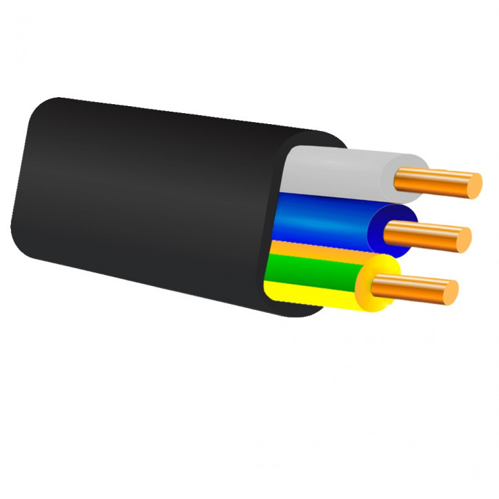 Кабель силовой ВВГ-П 3х4ок (N, PE) - 0.66 (б)