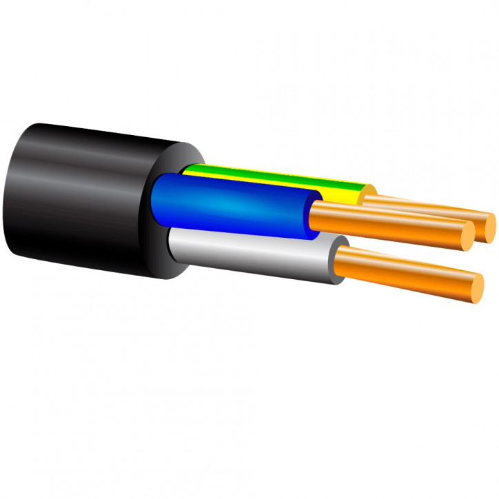Кабель силовой ВВГнг(А) 3х2.5ок (N, PE) - 0.66