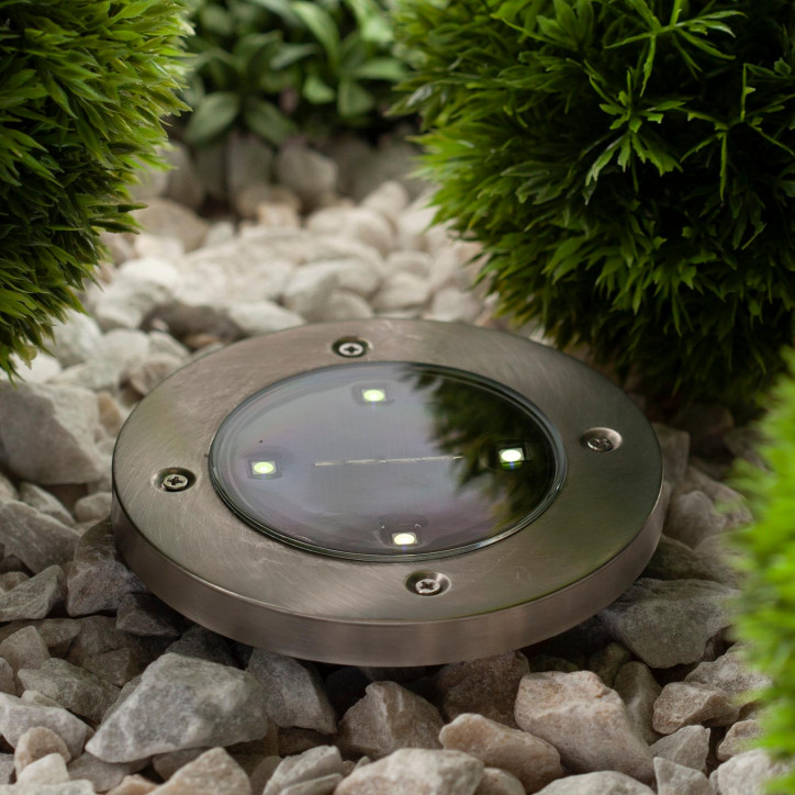 Садовый светильник на солнечной батарее, сталь, пластик 13 см ERAST040-08 Садовый светильник на солнечной батарее, сталь, пластик 13 см ERAST040-08