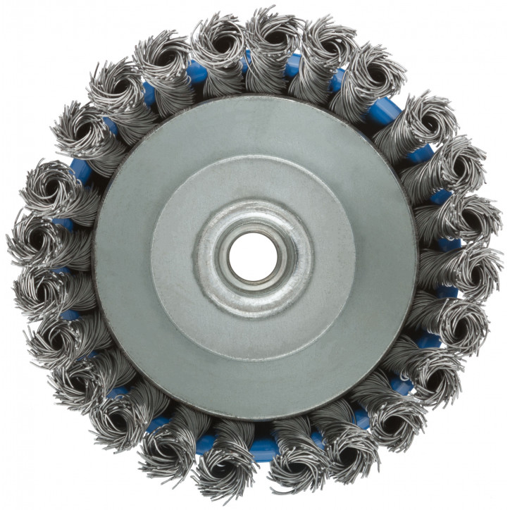 Кордщетка, тип ''чашка'', гайка М14, стальная витая проволока 125 мм Кордщетка, тип ''чашка'', гайка М14, стальная витая проволока 125 мм