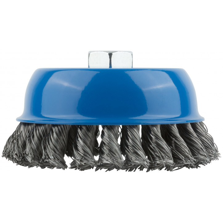 Кордщетка, тип ''чашка'', гайка М14, стальная витая проволока 125 мм Кордщетка, тип ''чашка'', гайка М14, стальная витая проволока 125 мм