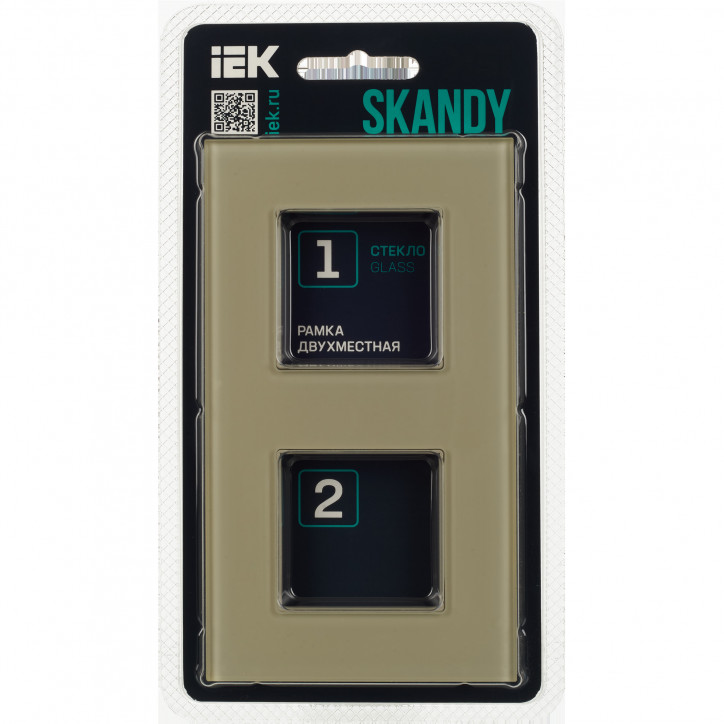 SKANDY Рамка 2-местная SK-F22B стекло беж. IEK SKANDY Рамка 2-местная SK-F22B стекло беж. IEK