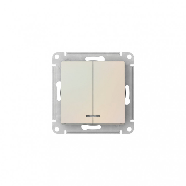 ATLASDESIGN 2-клавишный ВЫКЛЮЧАТЕЛЬ с подсветкой ,сх.5а, 10АХ, быстрозажимные клеммы, ЖЕМЧУГ ATLASDESIGN 2-клавишный ВЫКЛЮЧАТЕЛЬ с подсветкой ,сх.5а, 10АХ, быстрозажимные клеммы, ЖЕМЧУГ