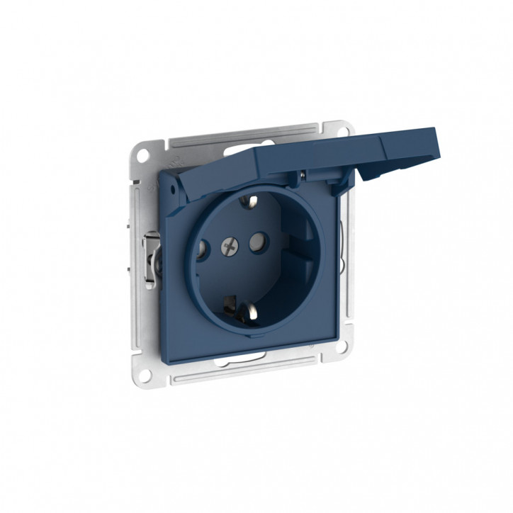 ATLASDESIGN РОЗЕТКА с заземл. со шторк. с крышкой,16А, IP20, быстрозажимные клеммы, АКВАМАРИН ATLASDESIGN РОЗЕТКА с заземл. со шторк. с крышкой,16А, IP20, быстрозажимные клеммы, АКВАМАРИН