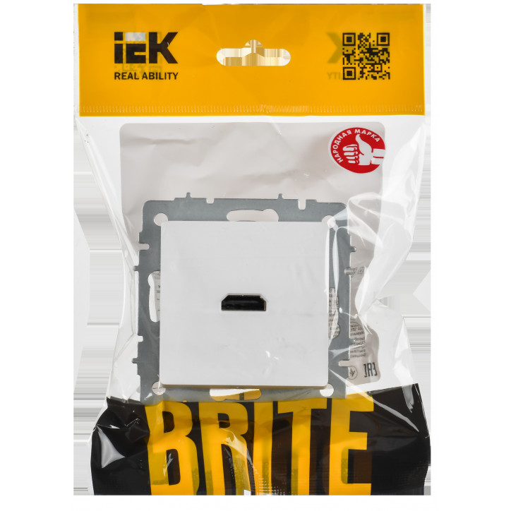 BRITE Розетка HDMI РHDMI-0-БрАБ арктический белый IEK BRITE Розетка HDMI РHDMI-0-БрАБ арктический белый IEK