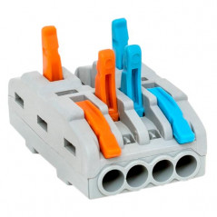 Строительно-монтажная клемма СМК 222-424 разветвительная 4 выхода 0,08-4 мм2 EKF
