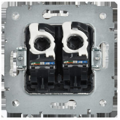 BRITE Розетка компьютерная двойная кат.5E RJ45 РК10-2-БрАБ арктический белый IEK