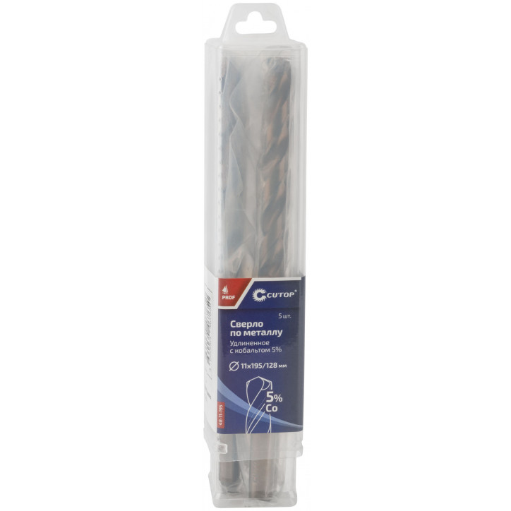 Сверло по металлу удлиненное Profi с кобальтом 5%, 11x195 мм (5 шт.)