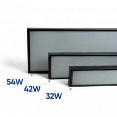 Светильник светодиодный ДПО-42вт 4000К 3360Лм линейный рассеиватель матовый в стальном корпусе черный Feron.ONE