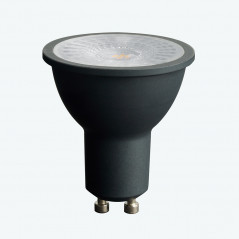 Лампа светодиодная LED 7вт 230в GU10 теплый с линзой 110 гр. черный корпус Feron PRO