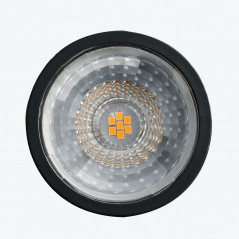 Лампа светодиодная LED 7вт 230в GU10 теплый с линзой 110 гр. черный корпус Feron PRO