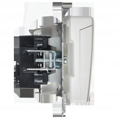 BRITE Розетка 1-местная с заземлением с защитными шторками и крышкой 16А IP44 РСбш10-3-44-БрАБ арктический белый IEK