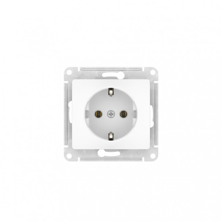 GLOSSA РОЗЕТКА с заземлением, 16А, быстрозажимные клеммы, БЕЛЫЙ