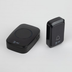 Звонок дверной беспроводной на батарейках 38 мелодий 180м IP20 с регулятором громкости и световой индикацией черный 3АА/А23 C88