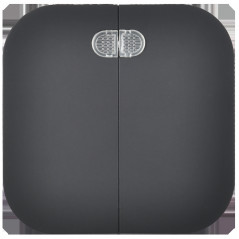 GLORY Выключатель 2-клавишный для открытой установки с индикацией 10А ВС20-2-1-ХЧм черный матовый IEK