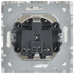 BRITE Розетка 1-местная с заземлением с защитными шторками и крышкой 16А IP44 РСбш10-3-44-БрАБ арктический белый IEK