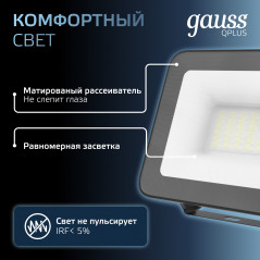 Прожектор светодиодный ДО 30 Вт 3600 лм 6500К AC 220В IP65 128х28х160мм матрированное закаленное сте