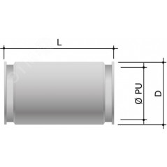 Муфта труба-труба D-25мм IP66/IP67 нержавеющая сталь AISI 316L