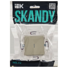 SKANDY Выключатель 1-клавишный проходной с индикацией 10А SK-V08B бежевый IEK