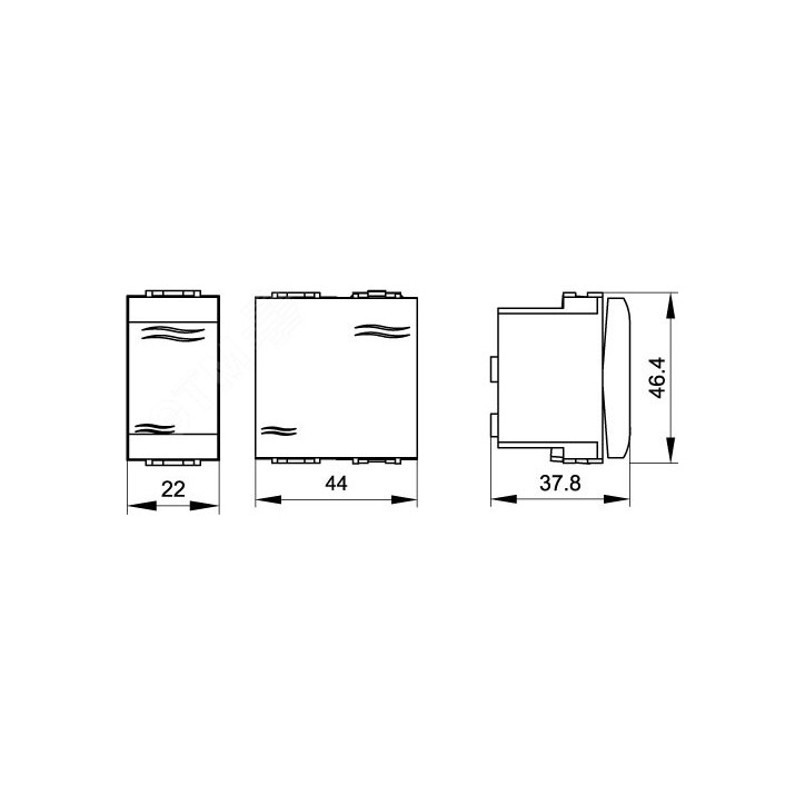 BRAVA Переключатель 2 поста 2 модуля белый IN-Liner FRONT BRAVA Переключатель 2 поста 2 модуля белый IN-Liner FRONT