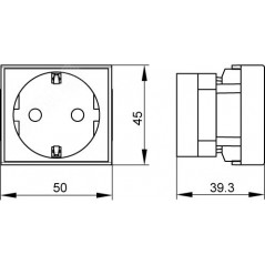 Розетка силовая 2Р+Е со шторками Viva 2 модуля черный