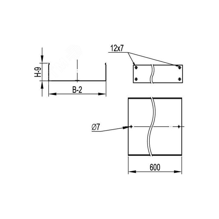 Расширение телескопическое для лотка 80х80x600мм горячеоцинкованное Расширение телескопическое для лотка 80х80x600мм горячеоцинкованное
