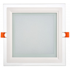 Светильник светодиодный встраиваемый ДВО 1625 со стеклом квадрат 18Вт 4000К IP20