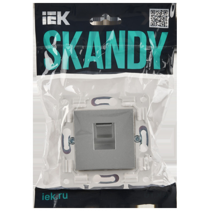 SKANDY Розетка компьютерная RJ45 кат.5E SK-K01S серебряный IEK