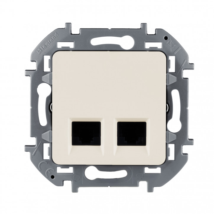 INSPIRIA розетка двойная RJ 45 категория 5e UTP слоновая кость INSPIRIA розетка двойная RJ 45 категория 5e UTP слоновая кость