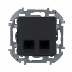 INSPIRIA розетка двойная RJ 45 категория 5e UTP антрацит