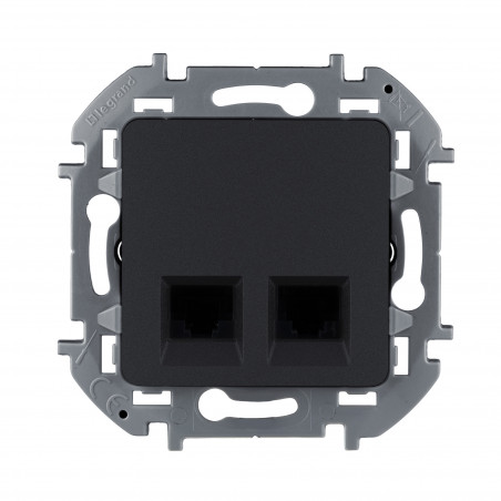 INSPIRIA розетка двойная RJ 45 категория 5e UTP антрацит