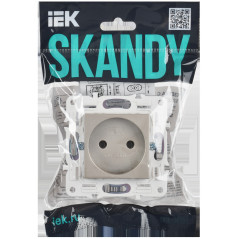 SKANDY Розетка без заземления без защитных шторок 10А SK-R02Sh шампань IEK