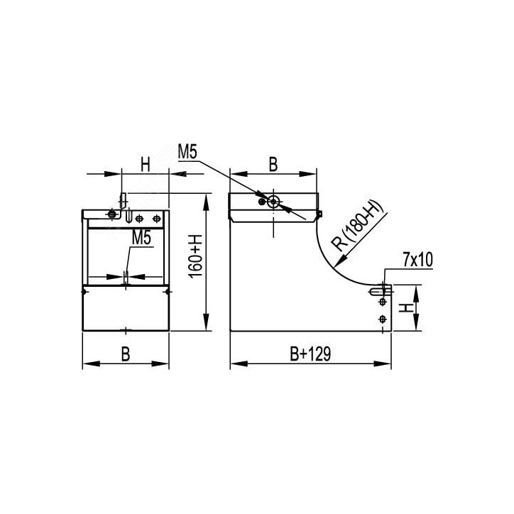 Угол CSSD 90 вертикальный внутренний переходник правосторонний основание 400 H50 крепежные элементы, соединительные пластины