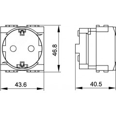 BRAVA Розетка 2 модуля с заземлением со шторками красная (10 шт)