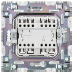 SKANDY Выключатель 2-клавишный с индикацией для отелей 10А SK-V16W арктический белый IEK