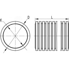 Труба гибкая двустенная 63 мм с протяжкой с муфтой красная (50м)