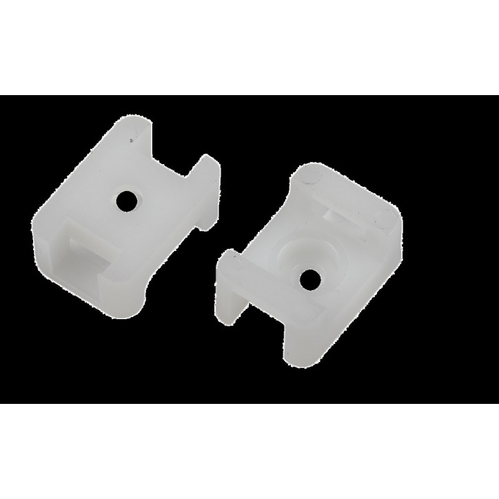 Площадка с монтажным отверстием под хомуты 22х16 мм белая М4 10 штук NO-225-313