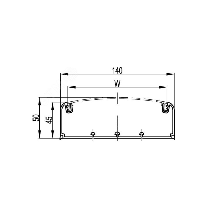 Кабель-канал 140x50 без крышки IN-liner FRONT