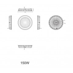 Cветильник cветодиодный подвесной SPP-402-0-50K-150 IP65 150Вт 15000Лм 5000К Кп«2 процентов КСС Д DOB