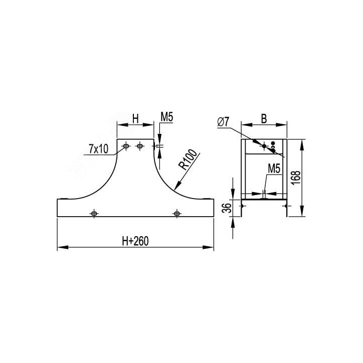 Крышка-ответвитель TS основание 100 H50 в комплекте с крепежными элементами и соединительными пластинами Крышка-ответвитель TS основание 100 H50 в комплекте с крепежными элементами и соединительными пластинами