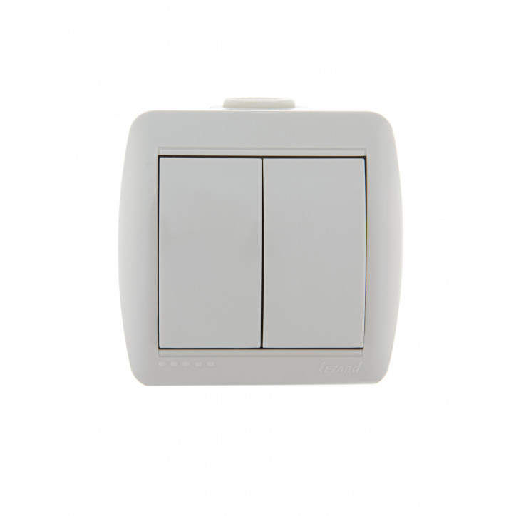 HATA Выключатель двухклавишный белый