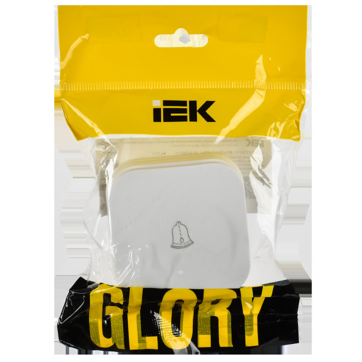 GLORY Выключатель 1-клавишный для открытой установки самовозвратный 10А ВСс20-1-0-ХБм белый матовый IEK GLORY Выключатель 1-клавишный для открытой установки самовозвратный 10А ВСс20-1-0-ХБм белый матовый IEK