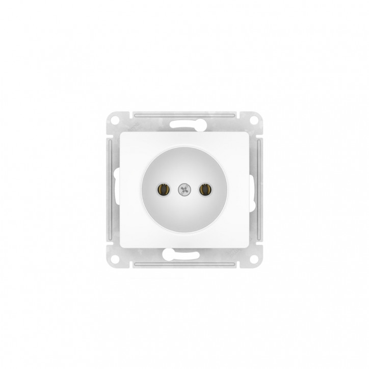 GLOSSA РОЗЕТКА без заземления, 16А, быстрозажимные клеммы, БЕЛЫЙ
