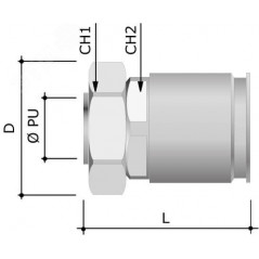Муфта металлорукав DN-35-жесткая труба D-40мм IP66/IP67 нержавеющая сталь AISI 316L