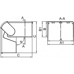 Угол 80x40мм внешний изменяемый 70-120 градусов