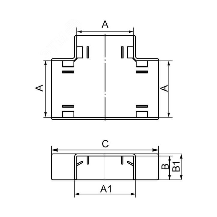 Угол плоский Т-образный IM 50x20 In-liner Угол плоский Т-образный IM 50x20 In-liner