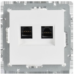 BRITE Розетка компьютерная двойная RJ45 кат.6 РК11-2-БрАБ арктический белый IEK