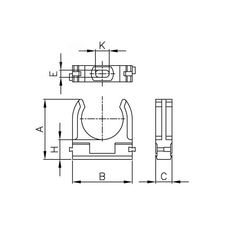 Держатель-клипса быстрого монтажа диаметр 20 мм